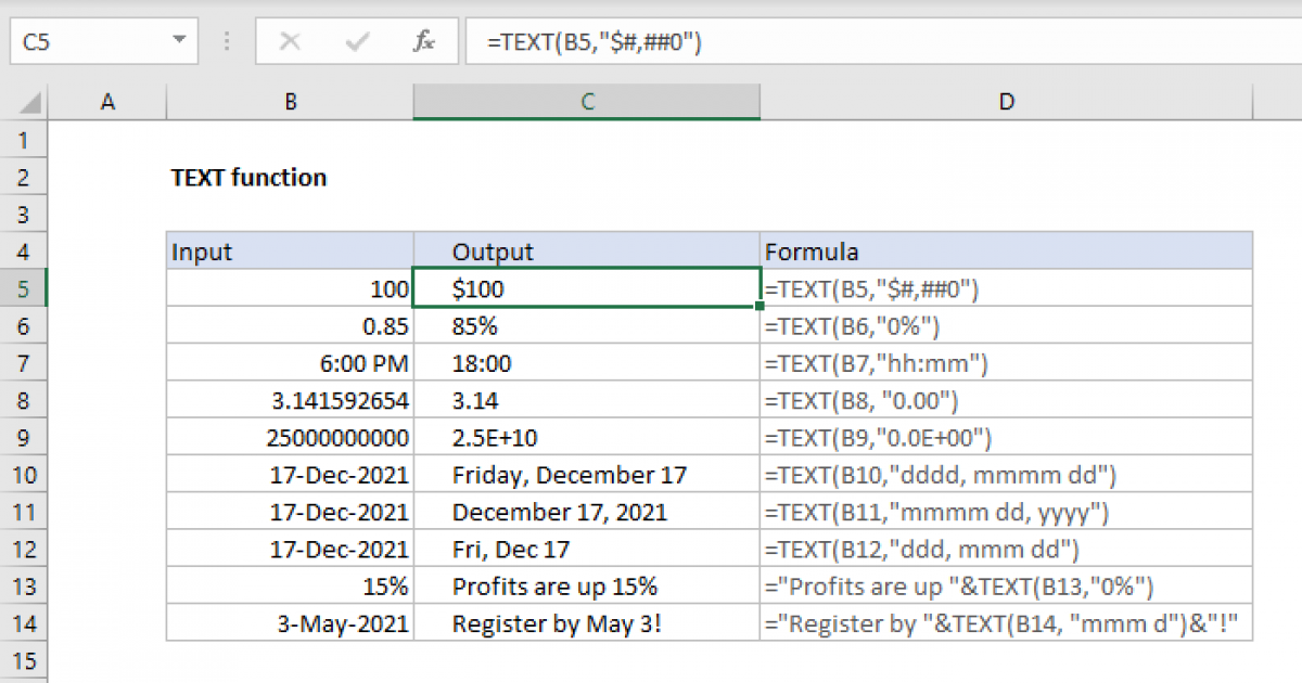 Text Format Text Formula